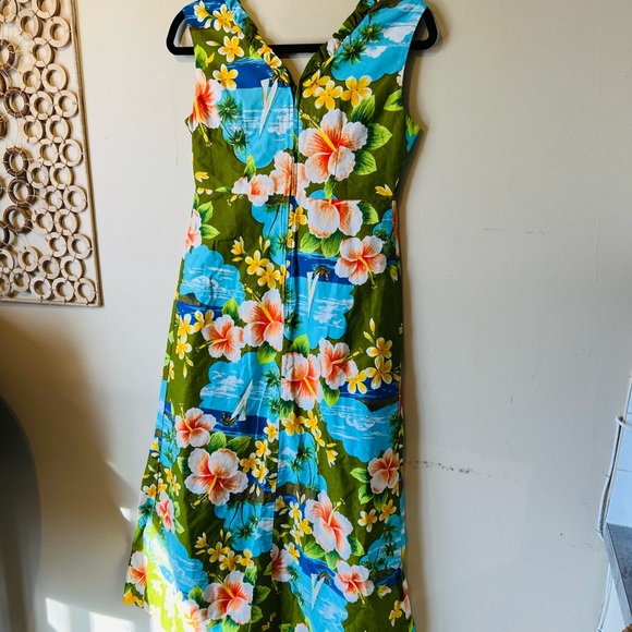 Vintage floral design Hawaiian style midi small dress… - Picture 5 of 5